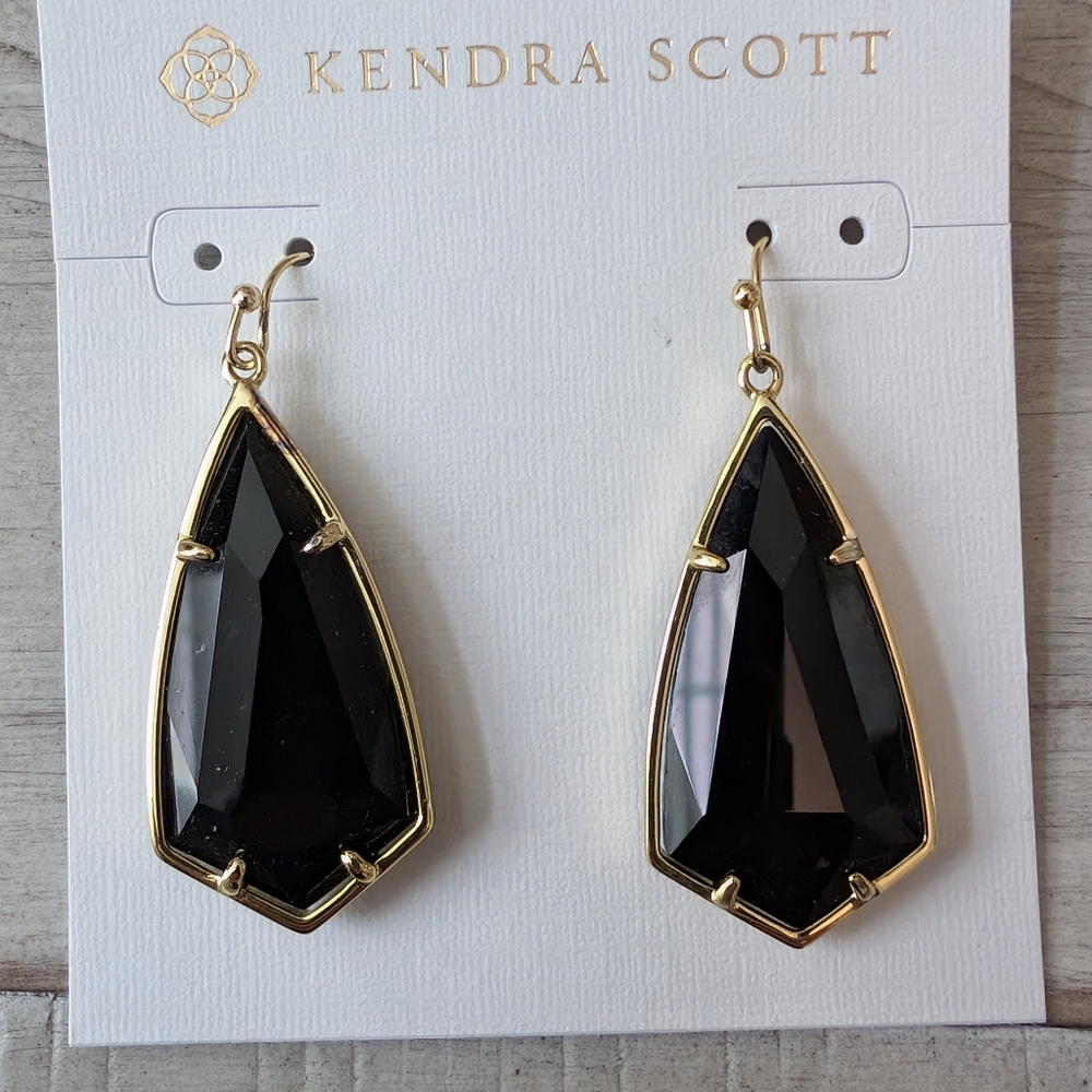 Kendra Scott Carla Black and Gold Earrings